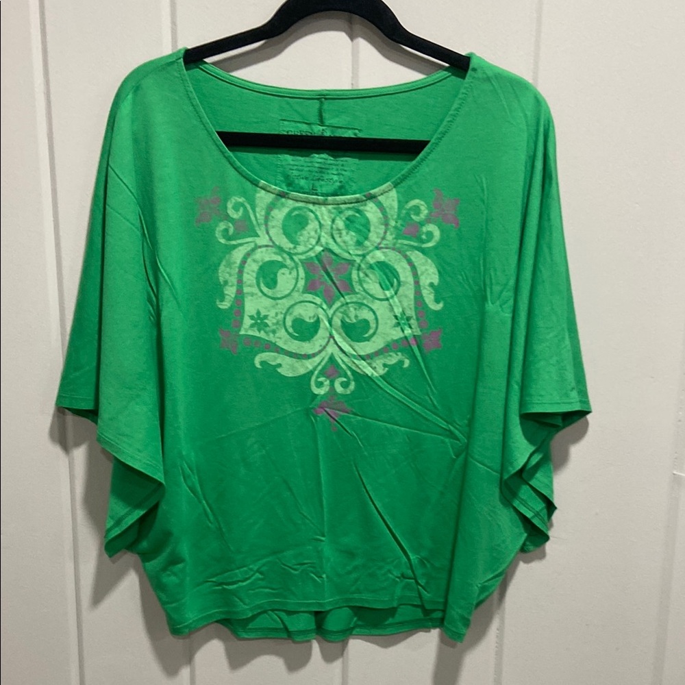 Green Apple Women's Blouse with Graphic Design